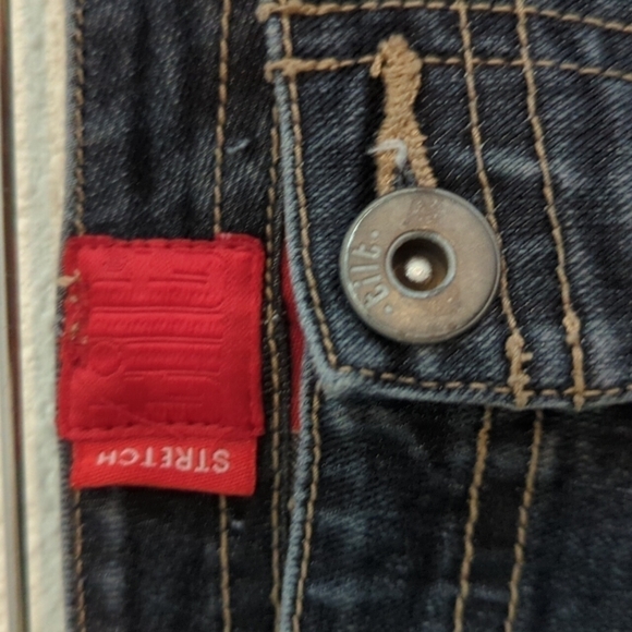 Y2K Tilt Micro Mini Jean Shorts Booty Shorts  2000's Star Embroidered - Picture 4 of 9